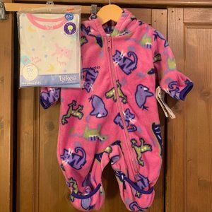 NEW Lot of Girl Size 6 Months Columbia Cozy Fleece Bunting & Tykes PJs NWT